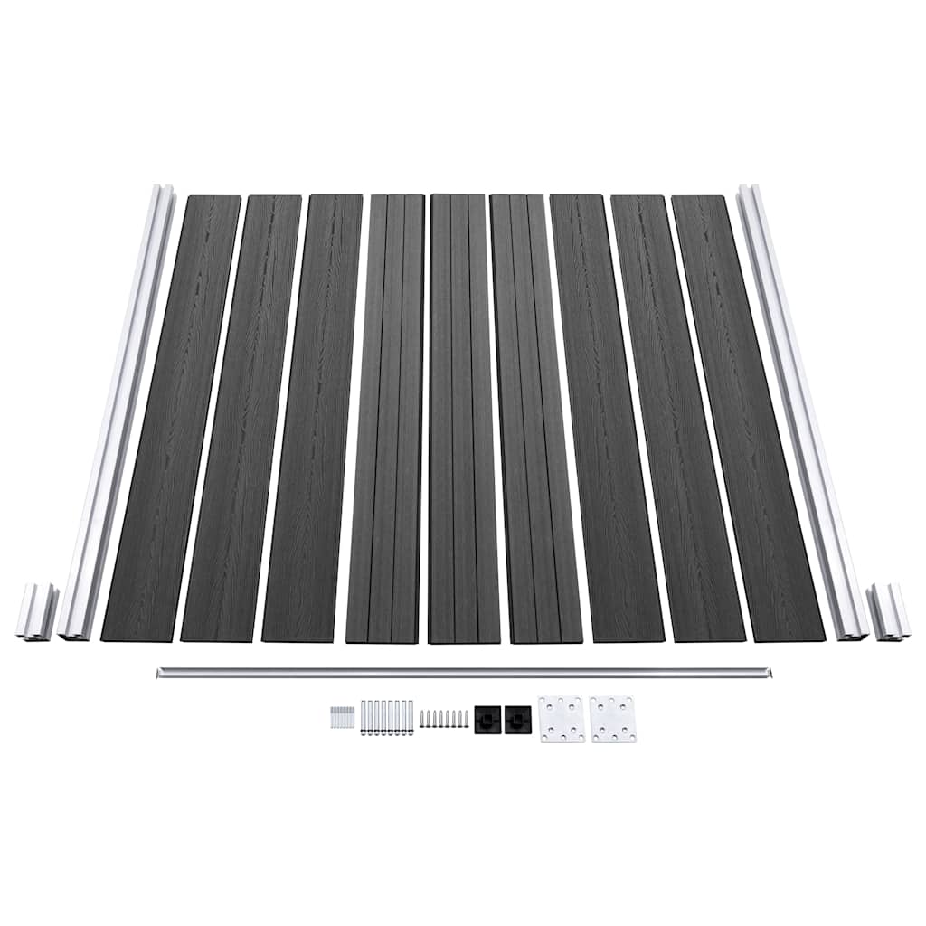 Set Pannelli di Recinzione WPC 1737x186 cm Nero