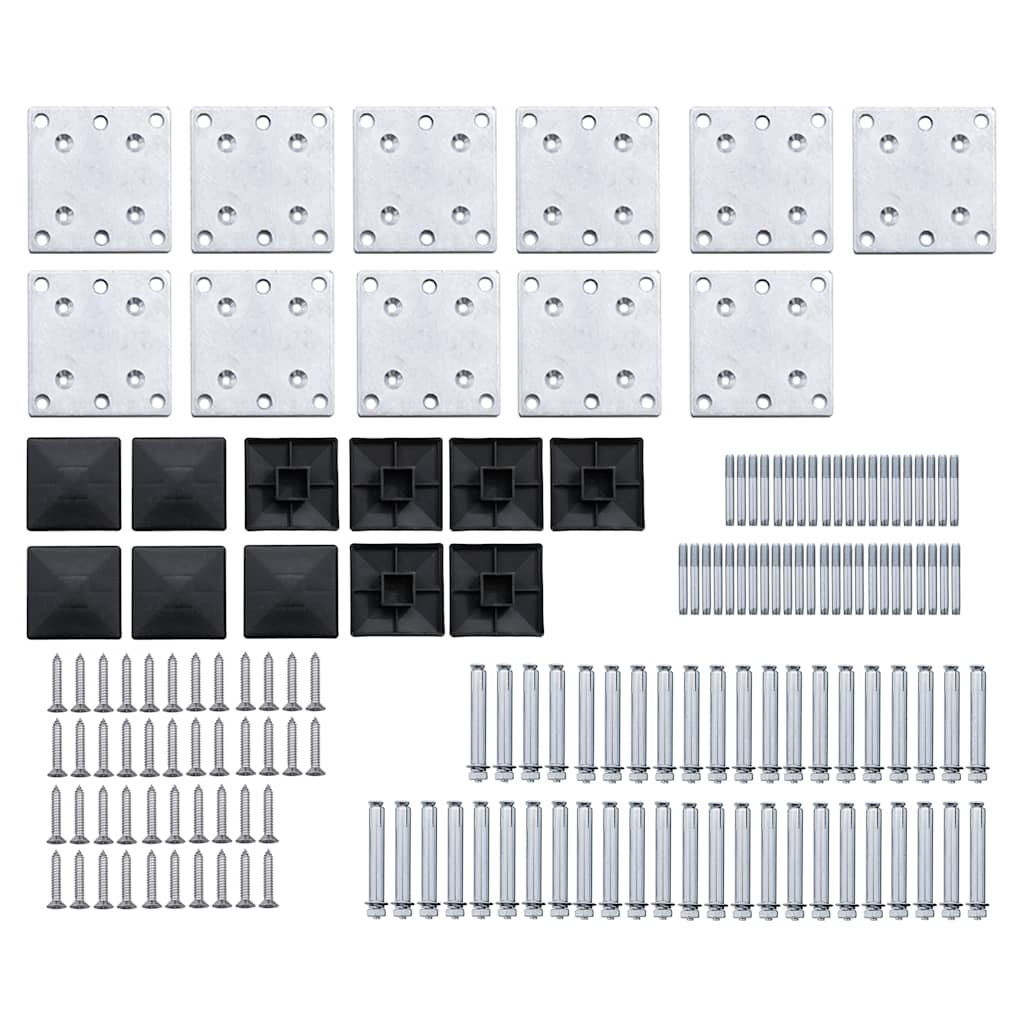 Set Pannelli di Recinzione WPC 1737x186 cm Nero