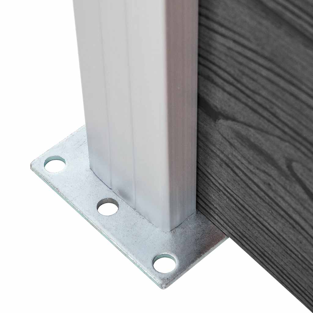 Set Pannelli di Recinzione in WPC 446x(105-186) cm Nero