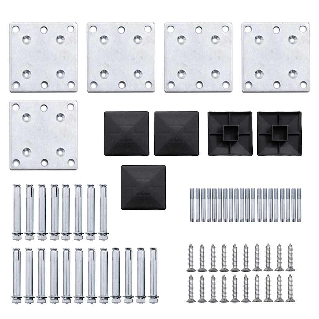 Set Pannelli di Recinzione in WPC 619x(105-186) cm Nero