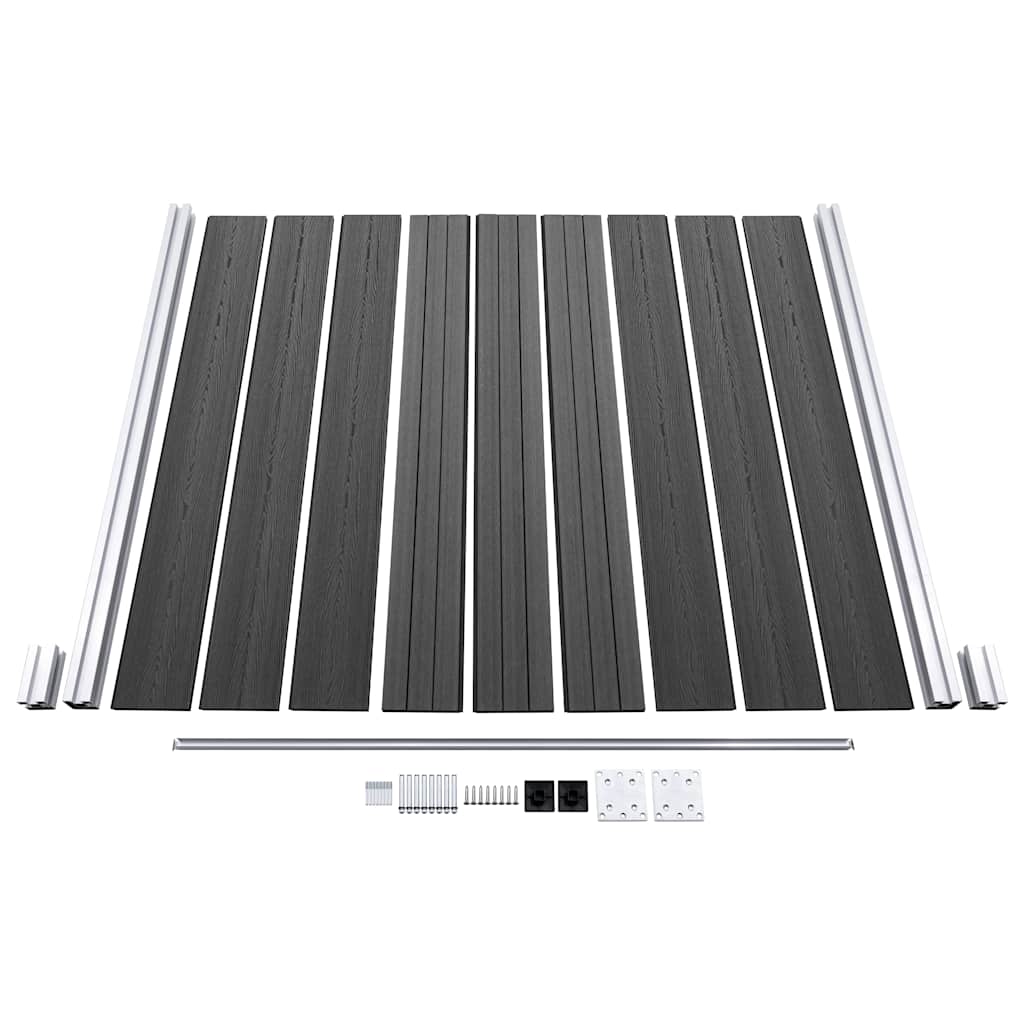 Set Pannelli di Recinzione in WPC 965x(105-186) cm Nero
