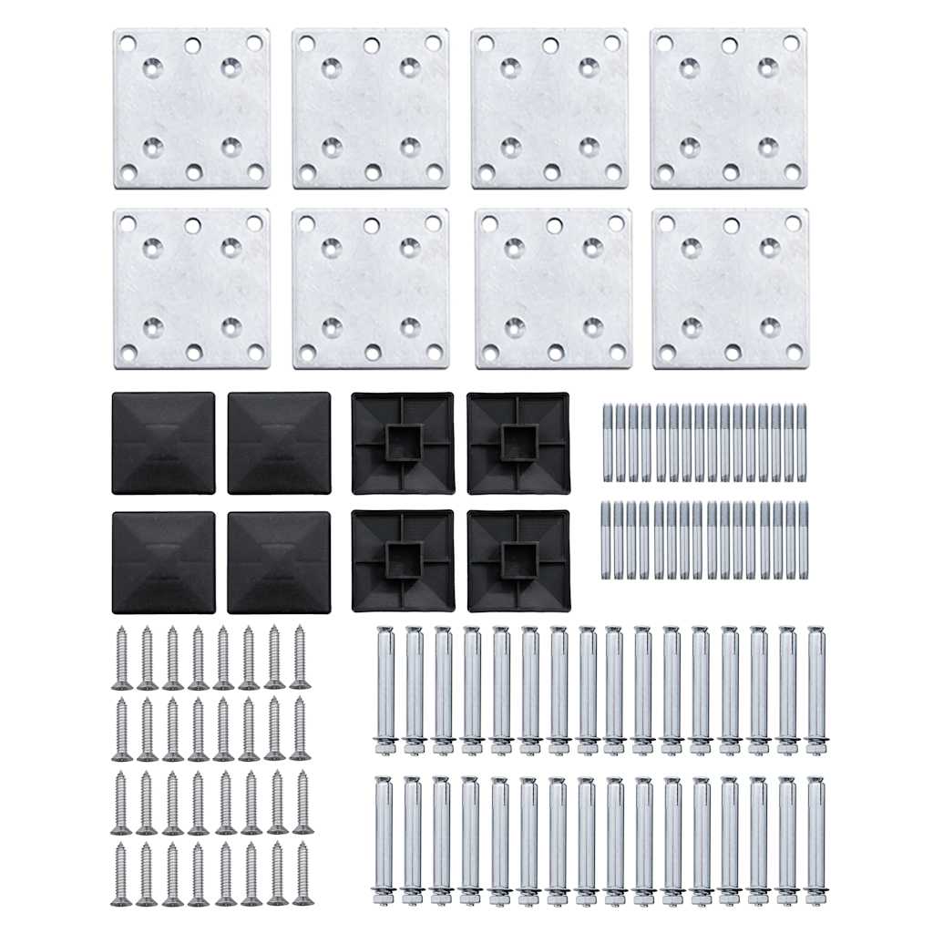 Set Pannelli di Recinzione in WPC 1138x(105-186) cm Nero