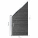 Set Pannelli di Recinzione in WPC 1484x(105-186) cm Nero