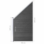 Set Pannelli di Recinzione in WPC 1657x(105-186) cm Nero