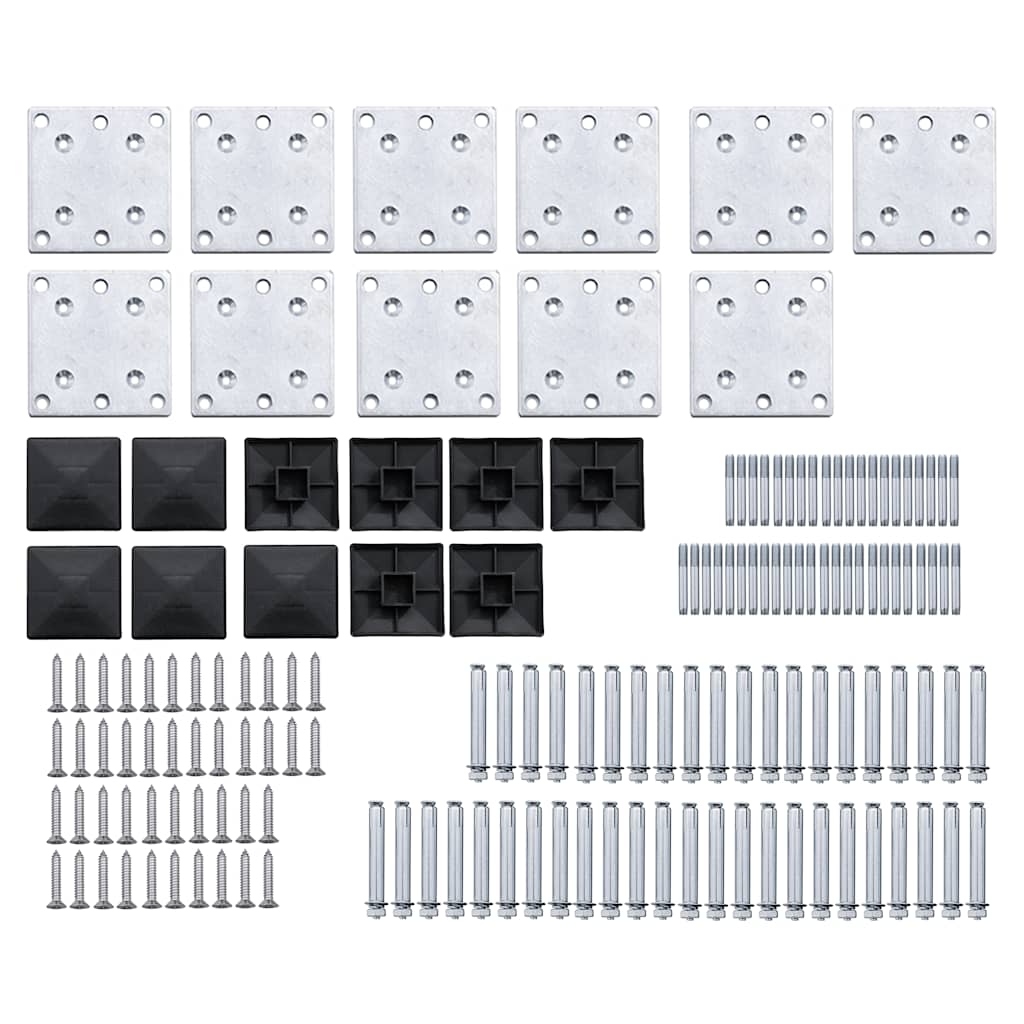 Set Pannelli di Recinzione in WPC 1657x(105-186) cm Nero