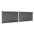 Set Pannelli di Recinzione WPC 353x105 cm Nero