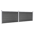 Set Pannelli di Recinzione WPC 353x105 cm Nero