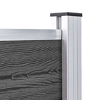 Set Pannelli di Recinzione WPC 353x105 cm Nero