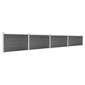Set Pannelli di Recinzione WPC 699x105 cm Nero