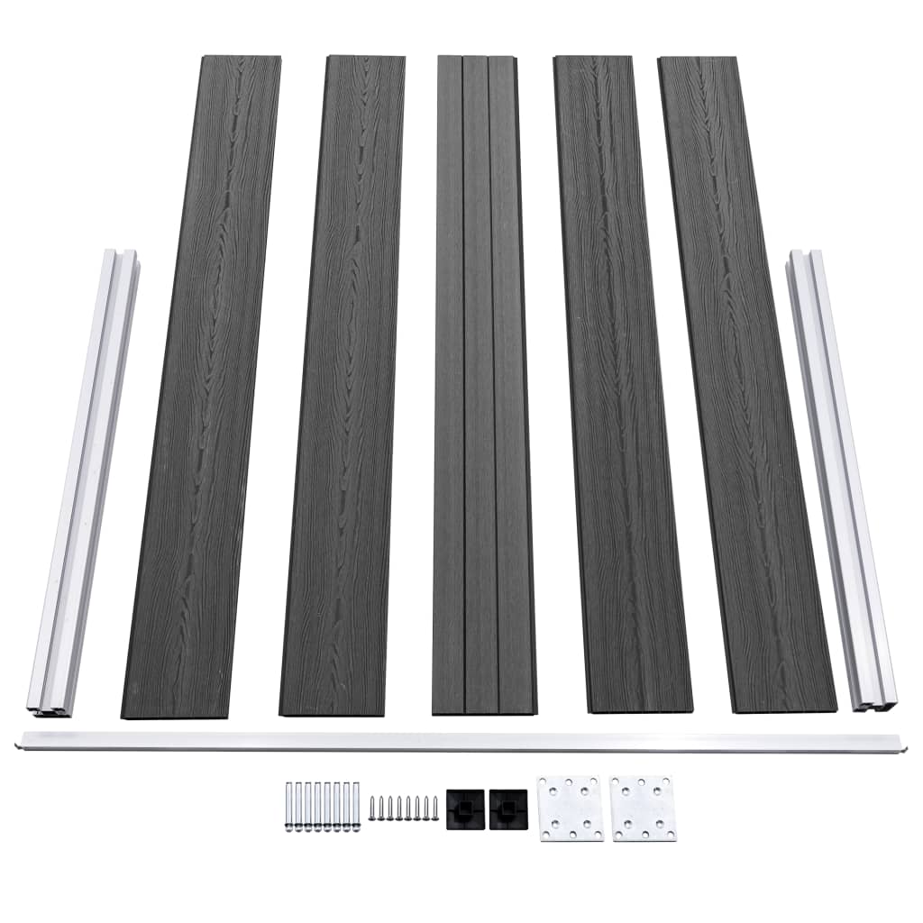 Set Pannelli di Recinzione WPC 699x105 cm Nero