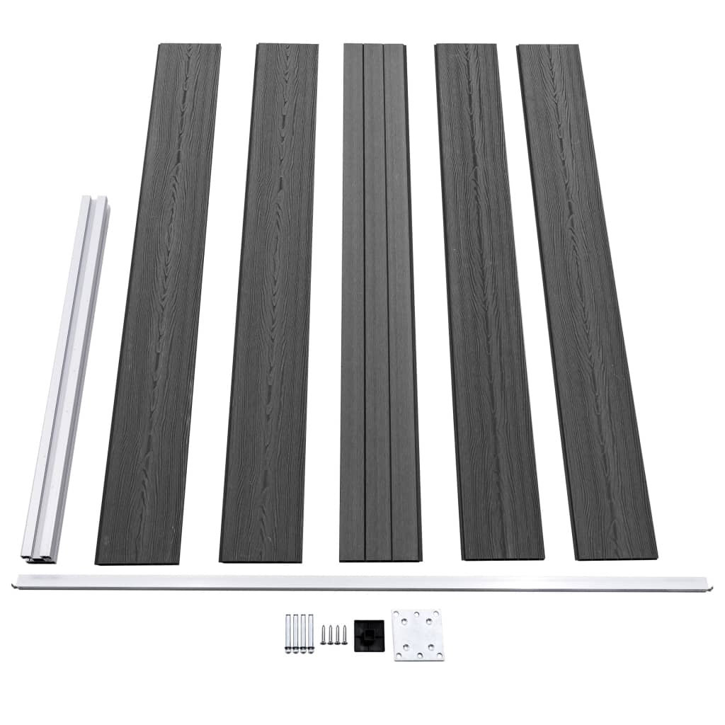 Set Pannelli di Recinzione in WPC 872x105 cm Nero