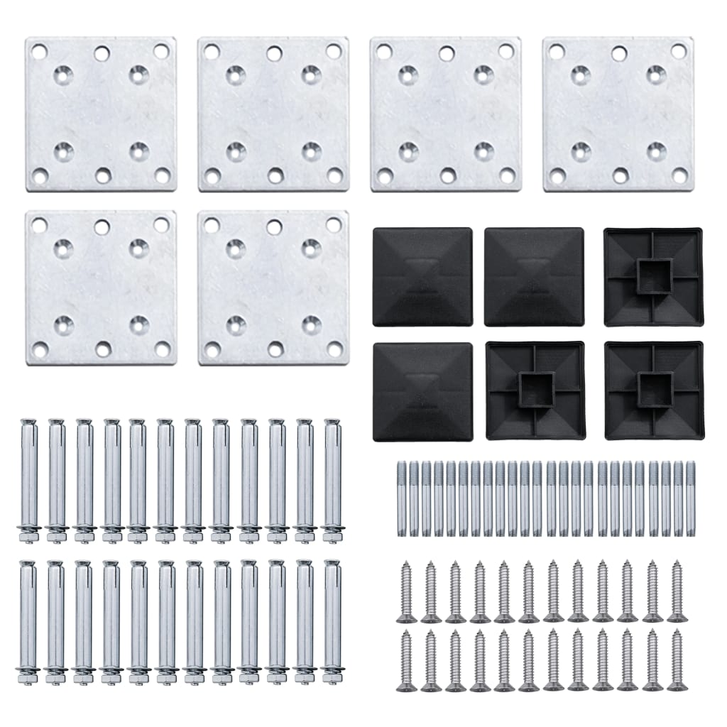 Set Pannelli di Recinzione in WPC 872x105 cm Nero