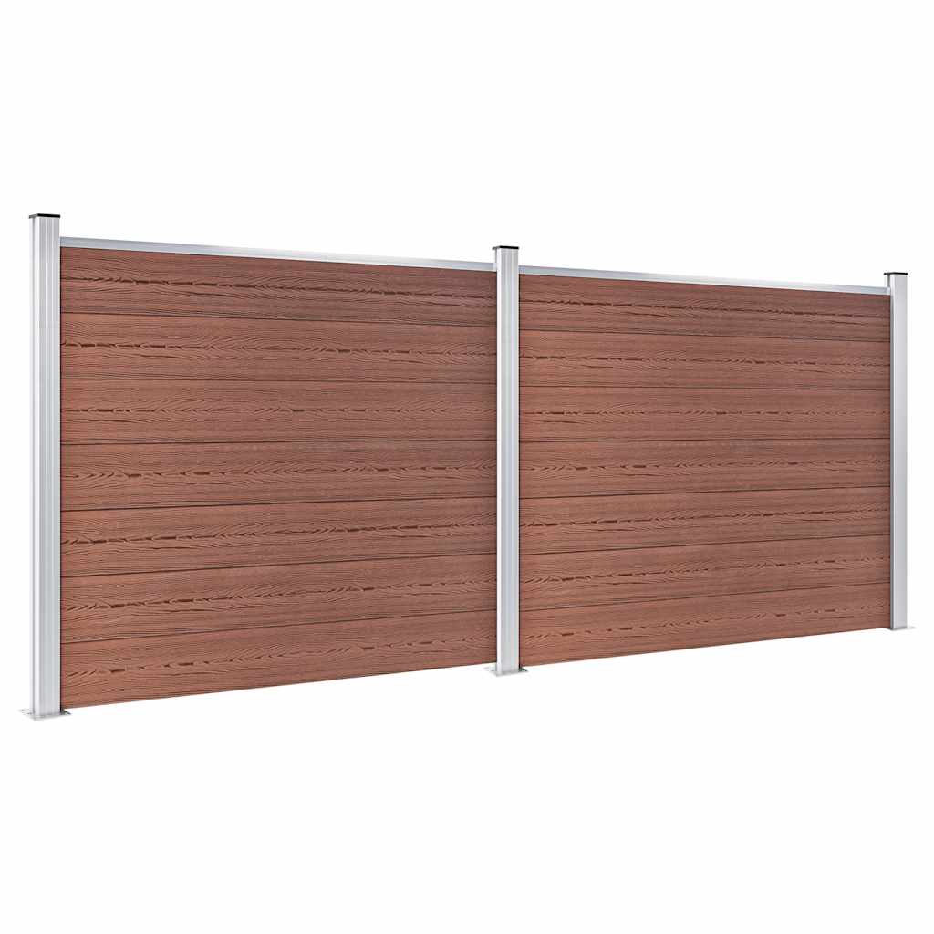 Set Pannello di Recinzione in WPC 353x146 cm Marrone