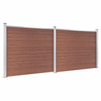 Set Pannello di Recinzione in WPC 353x146 cm Marrone