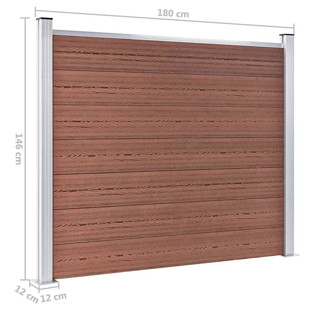 Set Pannello di Recinzione in WPC 353x146 cm Marrone