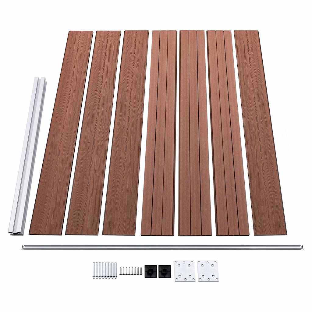 Set Pannello di Recinzione in WPC 353x146 cm Marrone