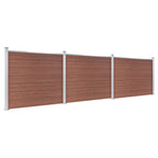 Set Pannello di Recinzione WPC 526x146 cm Marrone