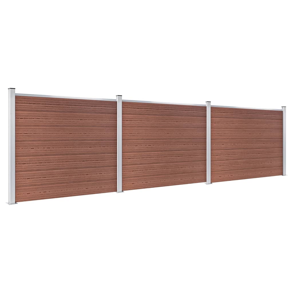 Set Pannello di Recinzione WPC 526x146 cm Marrone