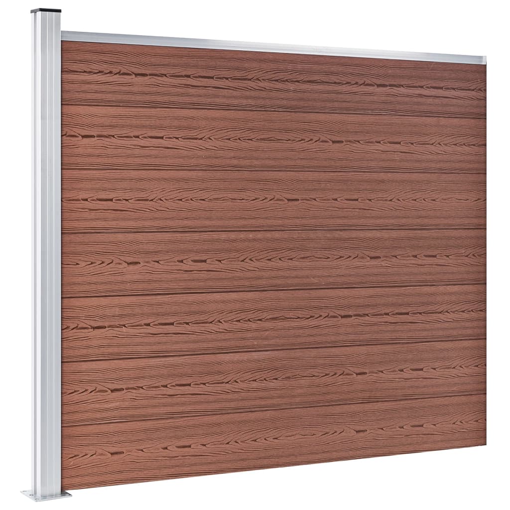 Set Pannello di Recinzione WPC 526x146 cm Marrone