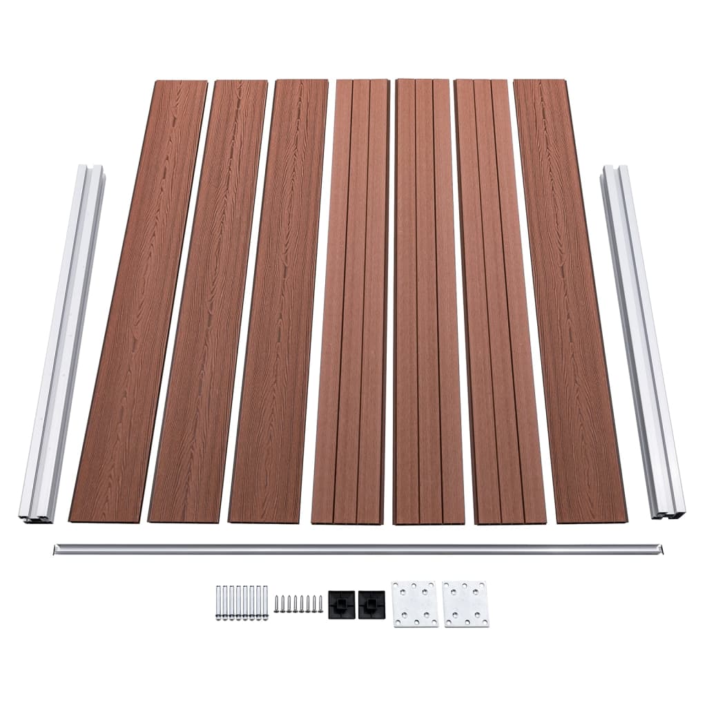 Set Pannello di Recinzione WPC 526x146 cm Marrone