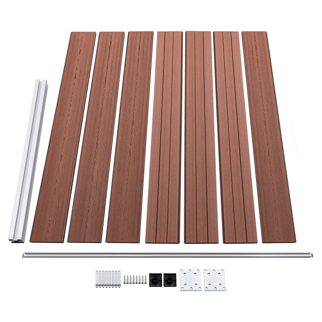 Set Pannelli di Recinzione in WPC 699x146 cm Marrone