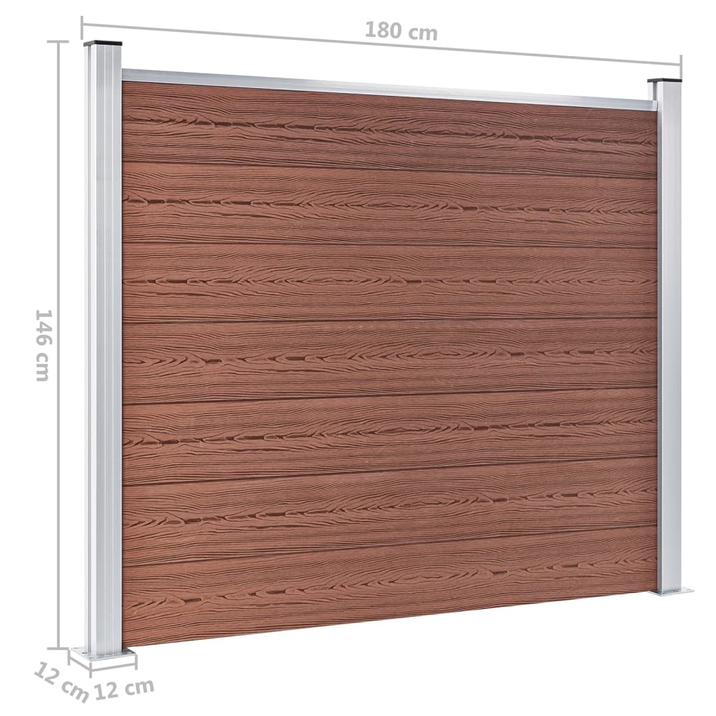 Set Pannelli di Recinzione in WPC 872x146 cm Marrone