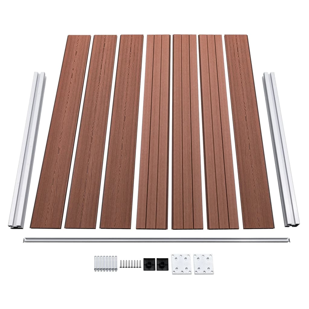 Set Pannelli di Recinzione in WPC 872x146 cm Marrone