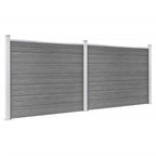 Set Pannello di Recinzione in WPC 353x146 cm Grigio
