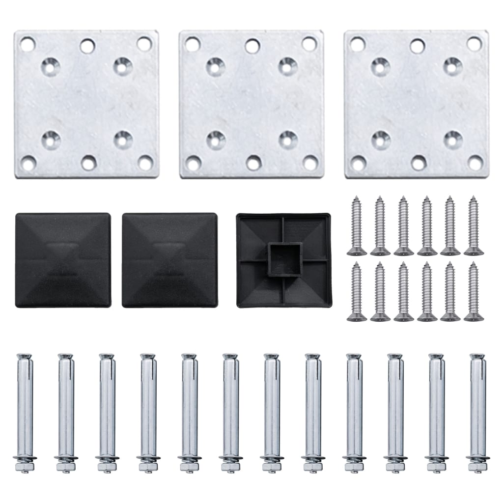 Set Pannello di Recinzione in WPC 353x146 cm Grigio