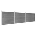 Set Pannello di Recinzione in WPC 526x146 cm Grigio