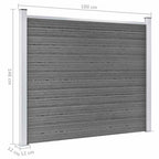 Set Pannello di Recinzione in WPC 526x146 cm Grigio