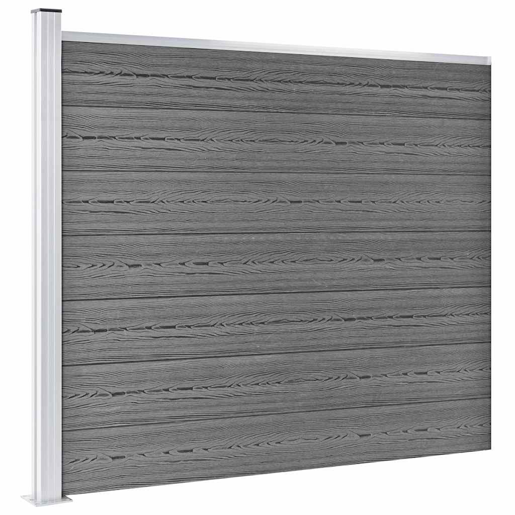 Set Pannello di Recinzione in WPC 526x146 cm Grigio