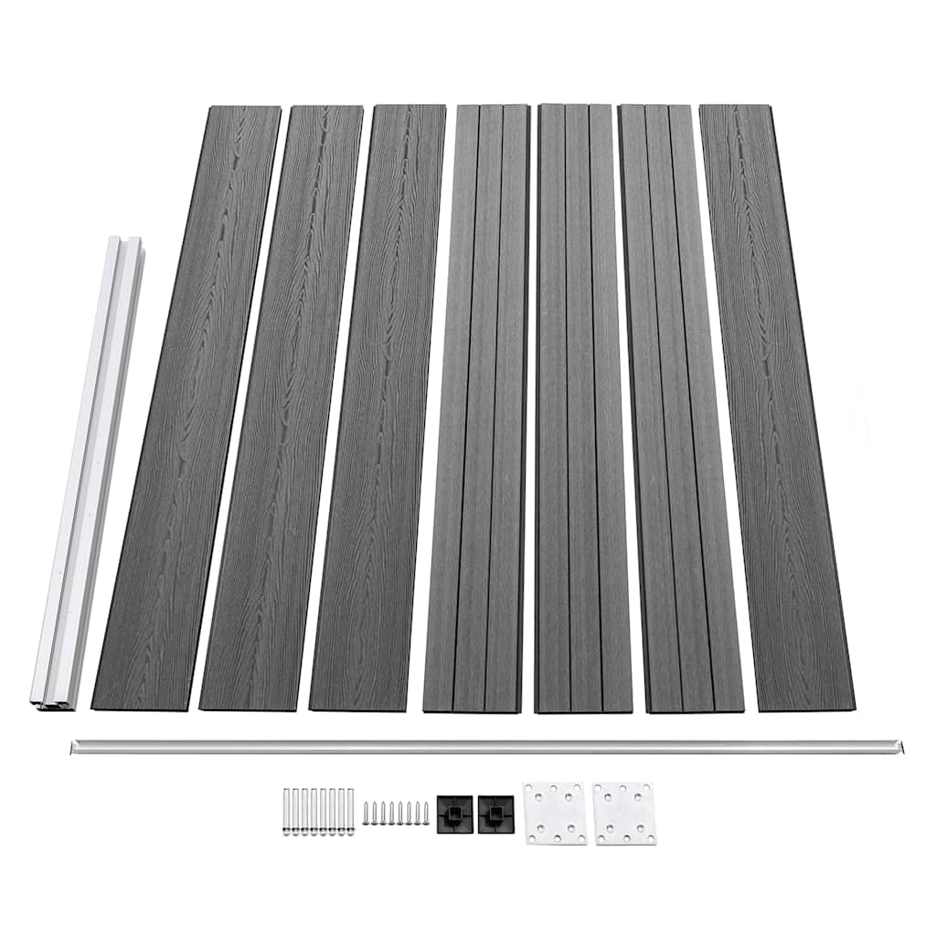 Set Pannello di Recinzione in WPC 526x146 cm Grigio