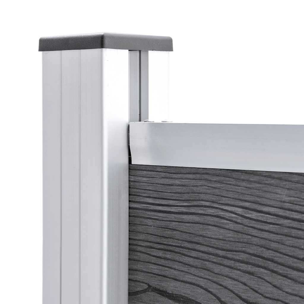 Set Pannello di Recinzione in WPC 526x146 cm Grigio