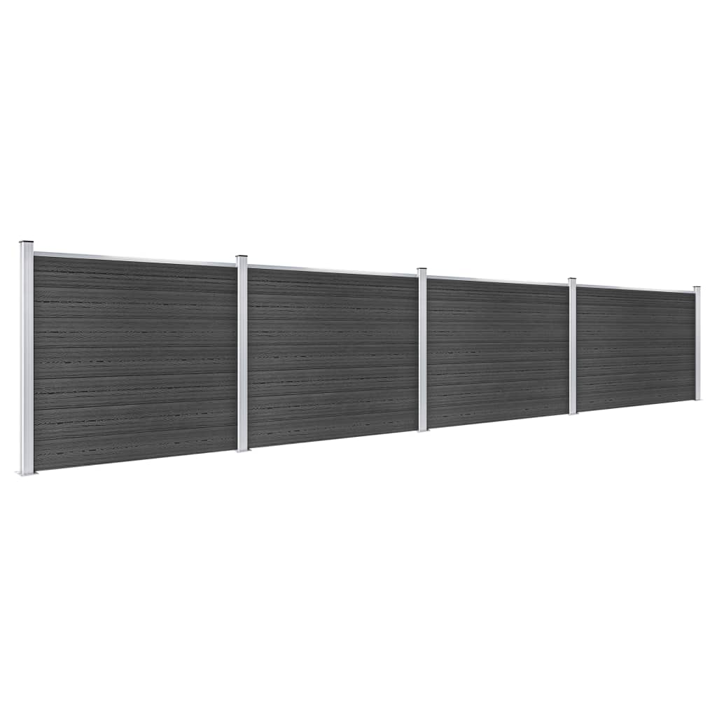 Set Pannello di Recinzione in WPC 699x146 cm Grigio