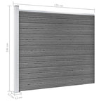 Set Pannello di Recinzione in WPC 699x146 cm Grigio