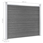 Set Pannello di Recinzione in WPC 699x146 cm Grigio
