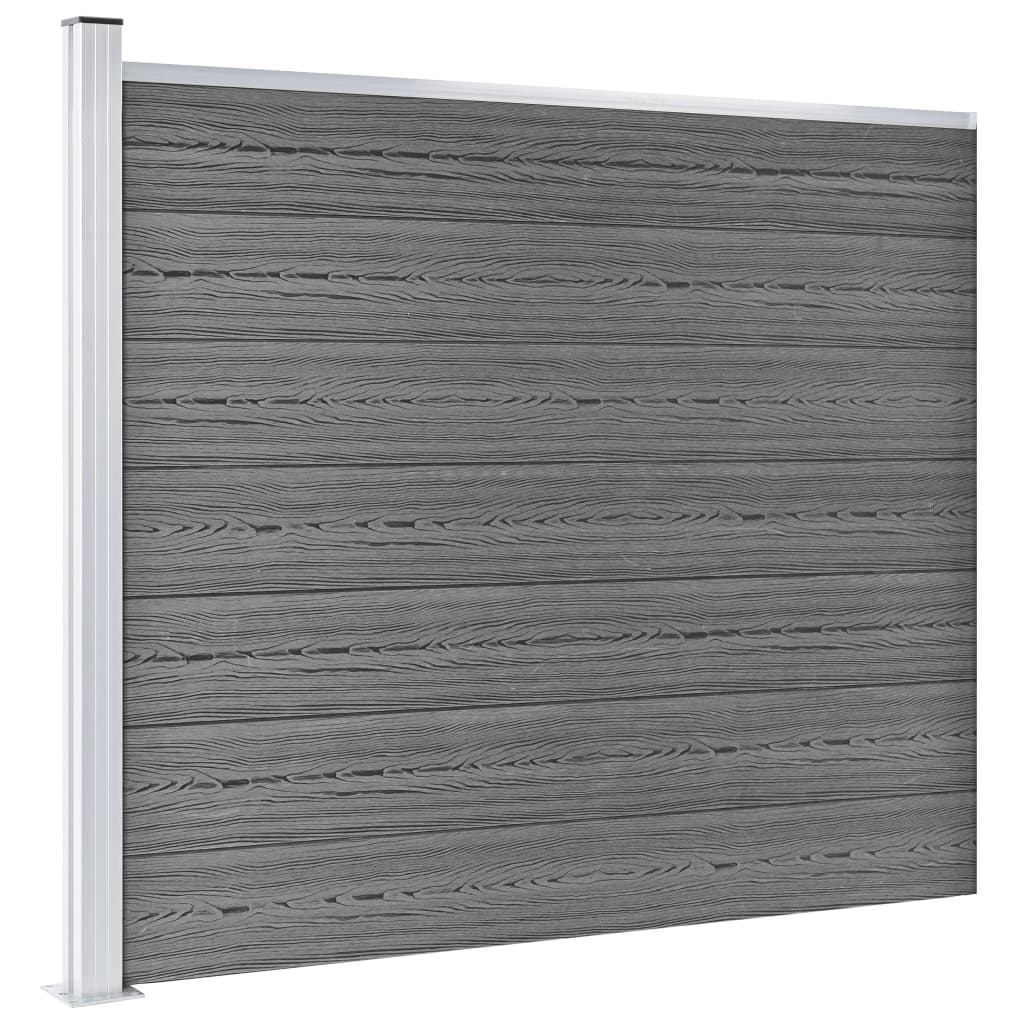 Set Pannello di Recinzione in WPC 699x146 cm Grigio