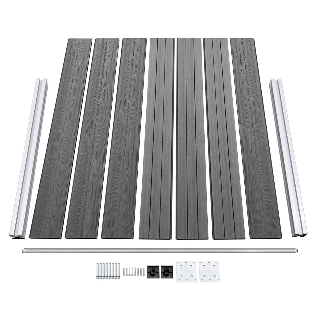 Set Pannello di Recinzione in WPC 699x146 cm Grigio