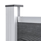 Set Pannello di Recinzione in WPC 699x146 cm Grigio