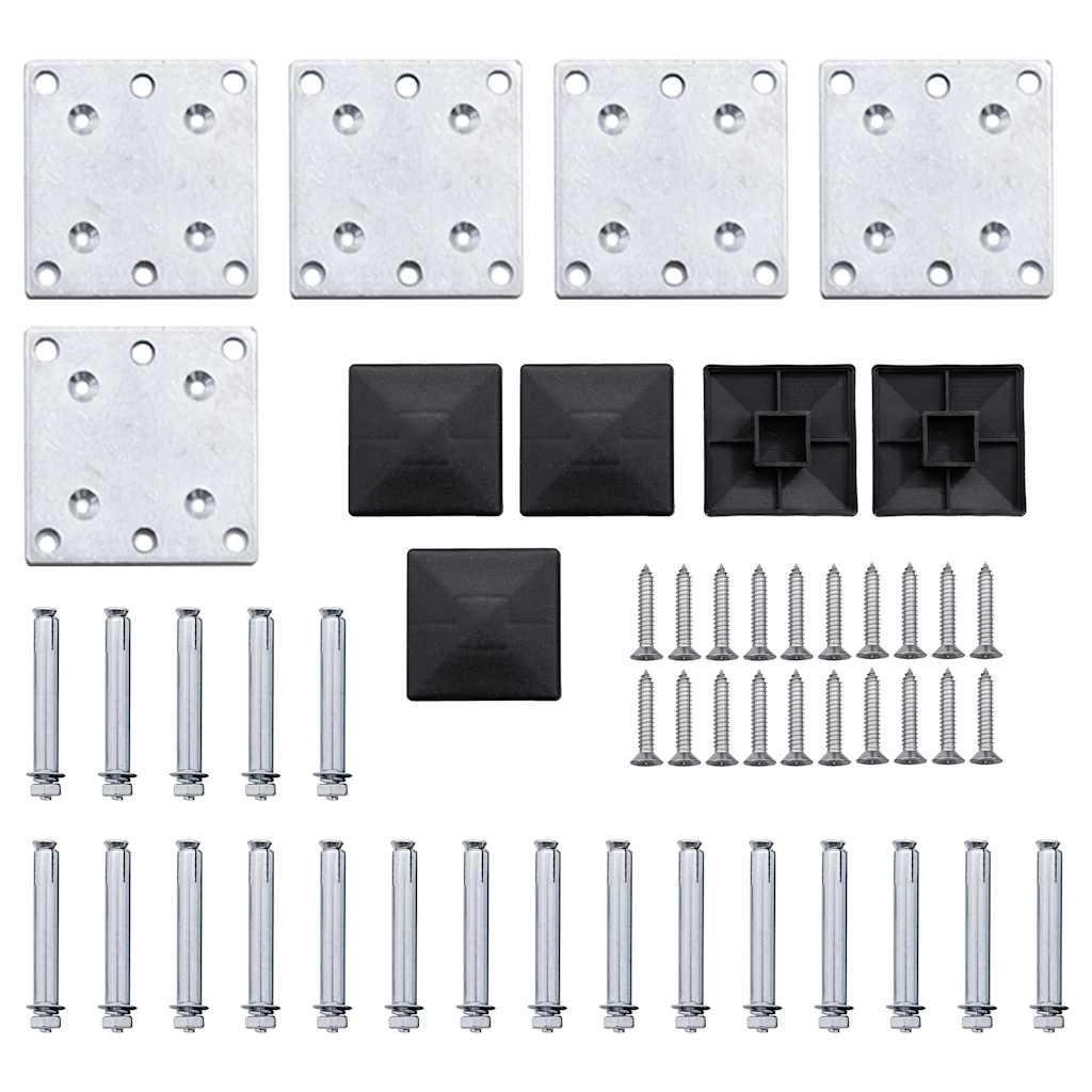 Set Pannello di Recinzione in WPC 699x146 cm Grigio
