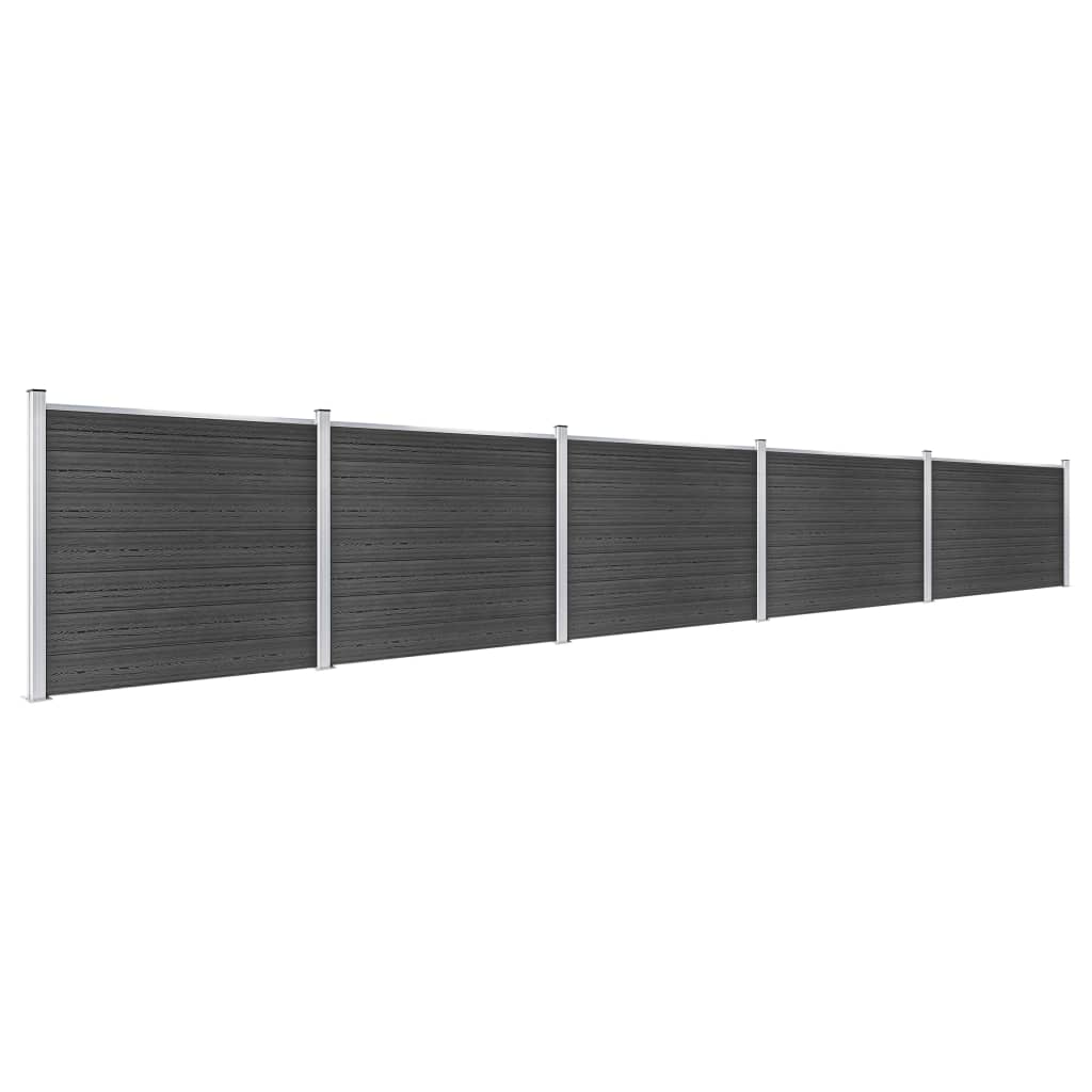 Set Pannello di Recinzione in WPC 872x146 cm Grigio