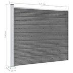 Set Pannello di Recinzione in WPC 872x146 cm Grigio
