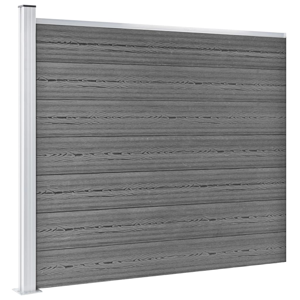 Set Pannello di Recinzione in WPC 872x146 cm Grigio