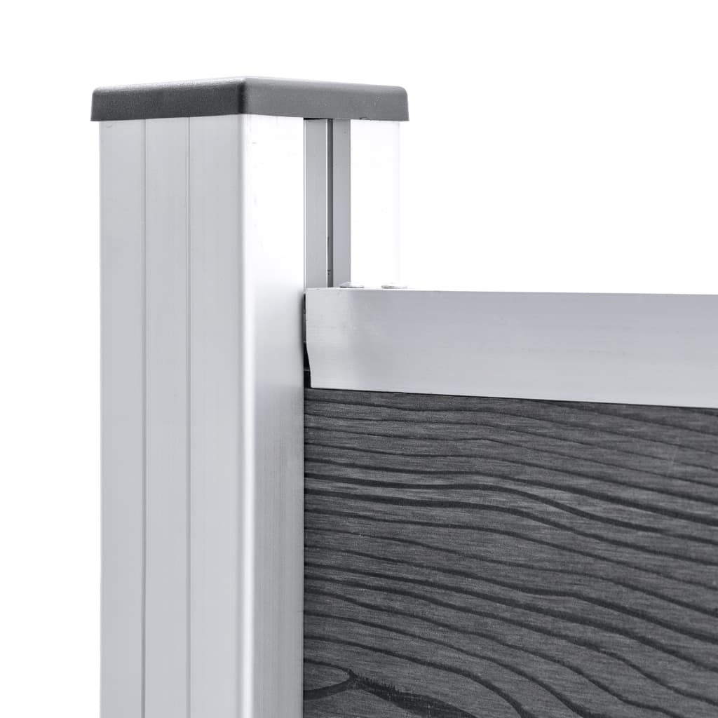 Set Pannello di Recinzione in WPC 872x146 cm Grigio