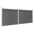 Set Pannelli di Recinzione in WPC 353x146 cm Nero