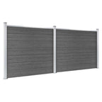 Set Pannelli di Recinzione in WPC 353x146 cm Nero