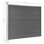 Set Pannelli di Recinzione in WPC 353x146 cm Nero
