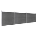 Set Pannelli di Recinzione in WPC 526x146 cm Nero