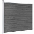 Set Pannelli di Recinzione in WPC 526x146 cm Nero